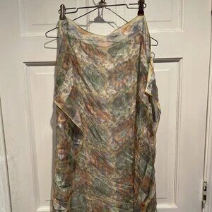 Vintage Hiroko Kapp Scarf Chiffon Silk Floral Japan